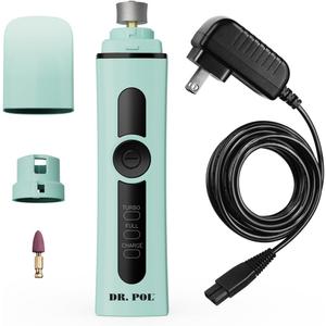 Andis Dr. Pol Cordless Pet Nail Grinder, Dual-Speed Motor, Fine-Grit Grindstones for Safe, Pain-Free Nail Trimming on Dogs and Cats, Blue