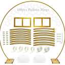9ft Large Size Gold Metal Circle Balloon Arch Decoration, for Wedding Birthda Graduation Decorations and Event Party Supplies, Baby Shower Photo Background