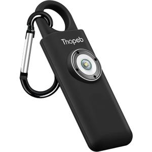 Thopeb Personal Safety Alarm for Women  130dB Loud Emergency Siren & SOS Strobe LED Light  Self Defense Keychain, College Dorm Room Essentials for Girls (Charcoal)