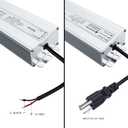 LightingWill LED Driver 100 Watts Waterproof IP67 Power Supply Transformer, 90-265V AC to 12V DC Low Voltage Output, Adapter with 3-Prong Plug 3.3 Feet Cable for Outdoor Use, Computer Project