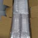 5 oz Plastic Dessert Cups with Spoons 50 Pack, Clear Square Mini Dessert Cups Appetizer Cups Parfait Cups Tumbler Cups for Mousse Puddings, Party Supplies