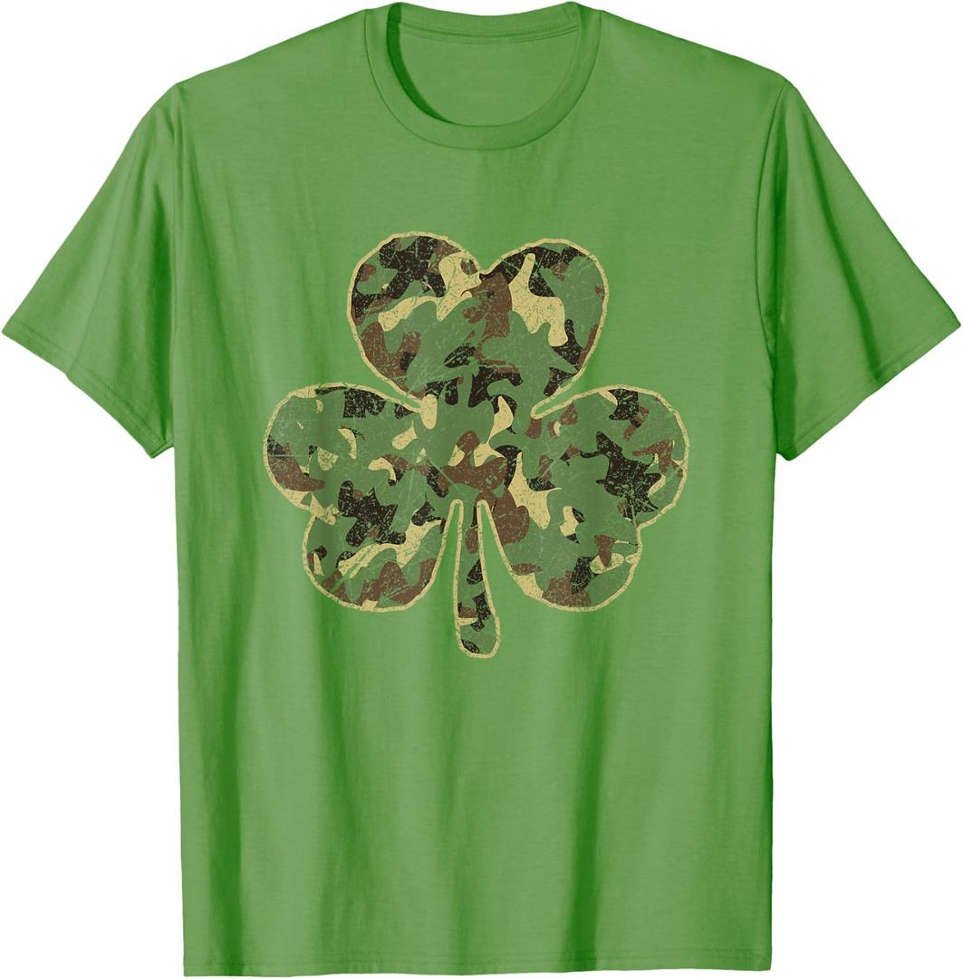 Military Family | St Patricks Day Camo Shamrock Camouflage T-Shirt, Size XXL