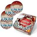 qiqee Christmas 6x6x5 Cake Box, 18 Sets Christmas Cake Box with Window ＆ 18 Sets 6" Christmas Snow House Cake Round Boards, 6inch Cake Containers