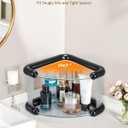 Corner Bathroom Counter Organizer, Perfume Skincare Organizers and Storage Countertop, Makeup Shelf for Vanity Dresser, Tiered Counter Top Skin Care Holder, 2 Tier, Black