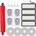 19 Pcs Replacement Parts For Roborock Qrevo S/Qrevo Plus/Qrevo MaxV/Qrevo ProNot for Q RevoVacuum Cleaner,1 Main Brush,4 Side Brushes& Filters& Mop Pads& Bags,2 tools