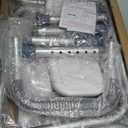 Vaunn Medical Deluxe Spa Shower Chair with Arms and Back, Bath Seat for Seniors, 350 lbs Max Weight, White With Light Gray Arms