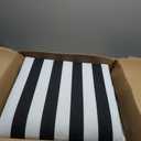 Arden Outdoor Patio Dining Chair Cushion, 20x44, Rain-Proof Seat Pad, Fade-Resistant Outdoor Cushion Black Cabana Stripe