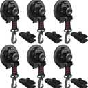 Vashly Heavy Duty Suction Cup 6 Pcs Strong Suction Cups with Hooks and 6 Pcs Tarp Clips Deavy Duty Lock Grip for Car Awning Boat Camping