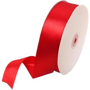 Red Satin Ribbon 1-1/2 Inch x 100 Yards - Solid Satin Ribbon for Gift Wrapping, Crafts, Party, Flowers, Bakery, Christmas Decoration