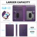 TUCCH for Magsafe Wallet with 6 Card Holders, RFID Blocking [Clear ID Window] PU Leather Men Women Folio Magnetic Phone Wallet for iPhone 17/16/15/14/13/12/Plus/Air/Pro/Pro Max Series, Dark Purple