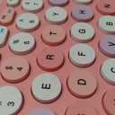 Retro Wireless Keyboard with Round Keycaps, 2.4GHz Full-Size USB Cute Wireless Keyboard Mouse for Computer, Desktop, Laptop and Computer (Pink-Colorful)