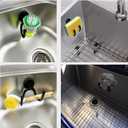 2-Pack Adjustable Sponge Holder for Kitchen Stainless Steel Sink- Brush Holder, Sponge Caddy Organizer perfect for hanging dish cloths to dry - Double Strong Magnetic Mount - No rust, easy to drain
