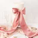 Ribbli Rose Gold Satin Ribbon 4 Inch Wide Rose Gold Ribbon for Wedding Chair Sash Grand Opening Ceremony Big Bows Gift Wrapping Floral Crafts Cake Decor-Double Faced Satin Continuous 10 Yards