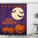 Halloween Shower Curtain Hooks Set of 12  Black Cat on Pumpkin Design  Durable Resin Bathroom Decor Hooks for Halloween Party, Kids & Holiday Theme