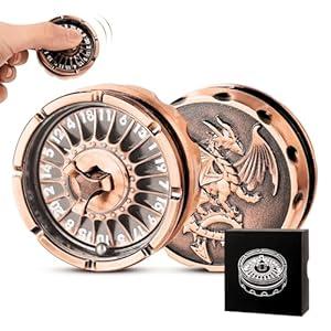 DND Dice Set with Mini Roulette Wheel – Metal D20 Roulette Dice Spinner | Unique DND Gift Set with Case for RPG & Table Games(Copper)