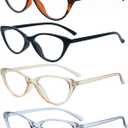 4pack Blue Light Blocking Glasses,Fashion Glasses for Non Prescription Glasses Clear Lens Eyeglasses (4pack Black+transparent tea +transparent grey +leopard)