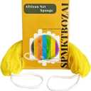 African Net Sponge Authentic, African Exfoliating Sponge Real African Net Black Owned, African Bath Sponge Back Scrubber for Shower Loofah Bathing Accessories (Yellow, 1 Pieces)