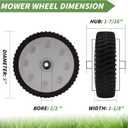 734-04018C Front Drive Wheels for MTD Troy-Bilt Cub Cadet Self Propelled Mower for Troy Bilt Tuff-Cut 210 TB210 TB230 TB240 12AV569Q597 734-04018A 734-04018B
