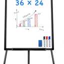 Easel Whiteboard - Magnetic Portable Dry Erase Easel Board 36 x 24 Tripod Whiteboard Height Adjustable Flipchart Easel Stand White Board for Office or Teaching at Home & Classroom (Black)