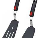 Silicone Spatula Turner Set of 2, 600F Heat Resistant Cooking Spatulas for Nonstick Cookware, Kitchen Utensils Use Spatula Flippers Rubber Fish Spatulas Set for Egg, Cookie, Pancake, Fish, Burger