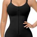 SHAPSHE Fajas Colombianas Moldeadoras Body Shaper Post Surgery Compression Garment Shapewear Tummy Control with Zipper (X-Small, Black (One Size Larger May Be Better))