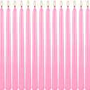 Howemon 14 Pack Pink Taper Candles 12 Inch Tall 3/4 Inch Thick Burn 10 Hours