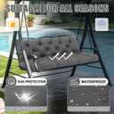Patio Swing Cushions for Outdoor Furniture Thick 5in Porch Swing Cushions Waterproof 3 Seater 60 inch Outdoor Swing Cushions with Back (Dark Gray-60x40 inch)