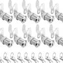 Cabinet Cam Locks Keyed Alike, 1-1/8'' Fits on 7/8'' Max Door Thickness, Secure File Drawer Mailbox RV Storage Replacement Set, Zinc Alloy (1-1/8 Inch 10Pcs)