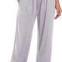Women's Casual Loose Wide Leg Cozy Pants Yoga Sweatpants Comfy High Waisted Sports Athletic Lounge Pants with Pockets L