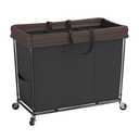Mefirt 320L Laundry Hamper with Wheels, 3 Section Large Rolling Laundry Basket Bag with Wheels, Clothes Hamper Cart for Laundry, Bedroom, Bathroom and Dorm, Missing Screws