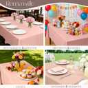 Romanstile Rectangle Pink Tablecloth - 60 x 84 inch Waterproof and Wrinkle Resistant Washable Polyester Table Cloth for Kitchen Dining/Party/Wedding Indoor and Outdoor Use