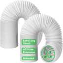 2 Pack Portable Air Conditioner Exhaust Vent Hose, Universal Flexible AC Hose with 5.9" Diameter, Anti-Clockwise Thread, Length up to 79"