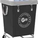 STORAGE MANIAC Commercial Laundry Hamper with Heavy Duty Steel Frame, 160 L Industrial Laundry Basket Cart with Wheels for Hotel, Home, Laundry Room, 17.72''L x 17.72''W x 30.91''H, Medium Black