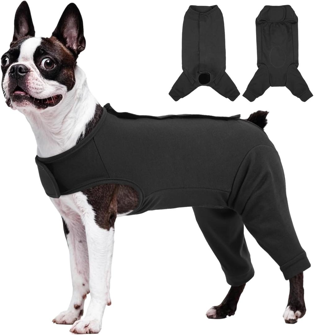 Kuoser Dog Surgery Suit for Back Legs, Dog Rear Leg Sleeve to Stop Licking, Female Spay Recovery Suit for Dogs After Surgery, Pet Puppy Surgical Onesie for Abdomen Wounds Skin Disease (Medium, Grey)