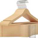 StorageWorks Clothes Hangers, Wooden Hangers 20 Pack for Closet, Wood Hangers for Coats, Shirts, Jackets, Pants, Suits, Natural Wood Color
