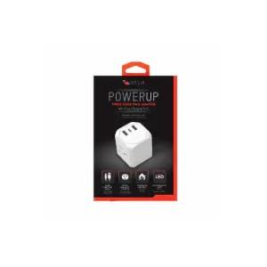 Power up Three Sides Wall Adapter With USB-C & USB-A Charging Ports