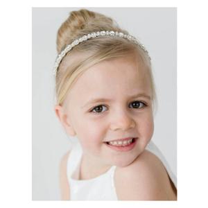 SWEETV Flower Girl Headpiece Silver Girls Headband for Wedding Crystal Floral Princess Hairband Baby Girl Hair Accessory for Birthday, First Communion