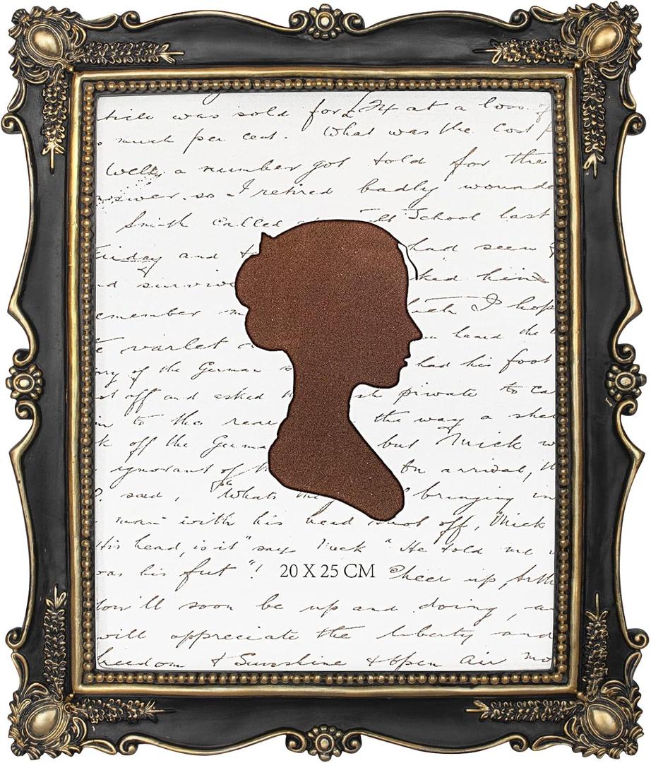 AELS 8x10 Inch Vintage Picture Frame, Elegant Antique Photo Frames with Glass Front, Photo Display, Tabletop Wall Hanging, Gift Ideas, Gold and Black