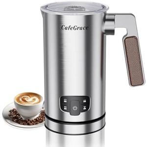 CafeGrace Milk Frother, 4-in-1 Milk Frother and Steamer, Automatic Hot and Cold Foam Maker and Milk Steamer for Coffee, Latte, Cappuccino, Macchiato, Hot Chocolate, Matcha