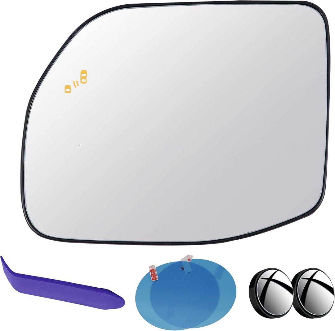 EAP Driver Side Mirror Glass Compatible with Ford Maverick 2022-2026, Bronco Sport 2021-2026, Heated with Blind Spot, M1PZ17K707C M1PZ17K707D