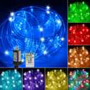 Rope Lights for Outside, 33FT 120LED 18 Colors Changing Outdoor LED String Lights Waterproof Tube Fairy Light with Remote& 8 Modes Trampoline Light for Camping Pool Tree Garden Yard Home Holiday Decor