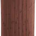 GarveeHome Corner Laundry Hamper with Lid, 15.3 Gal / 58 L Large Foldable Bamboo Laundry Basket with Washable Liner Bag, Wicker Clothes Hamper for Bedrooms Bathrooms Apartments, Brown