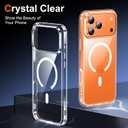 Temdan for iPhone 17 Pro Max Case Clear with Screen Protector, Compatible with Magsafe, Anti-Yellowing, Military-Grade Protection, Shockproof Slim Magnetic Phone Case Cover, Transparent