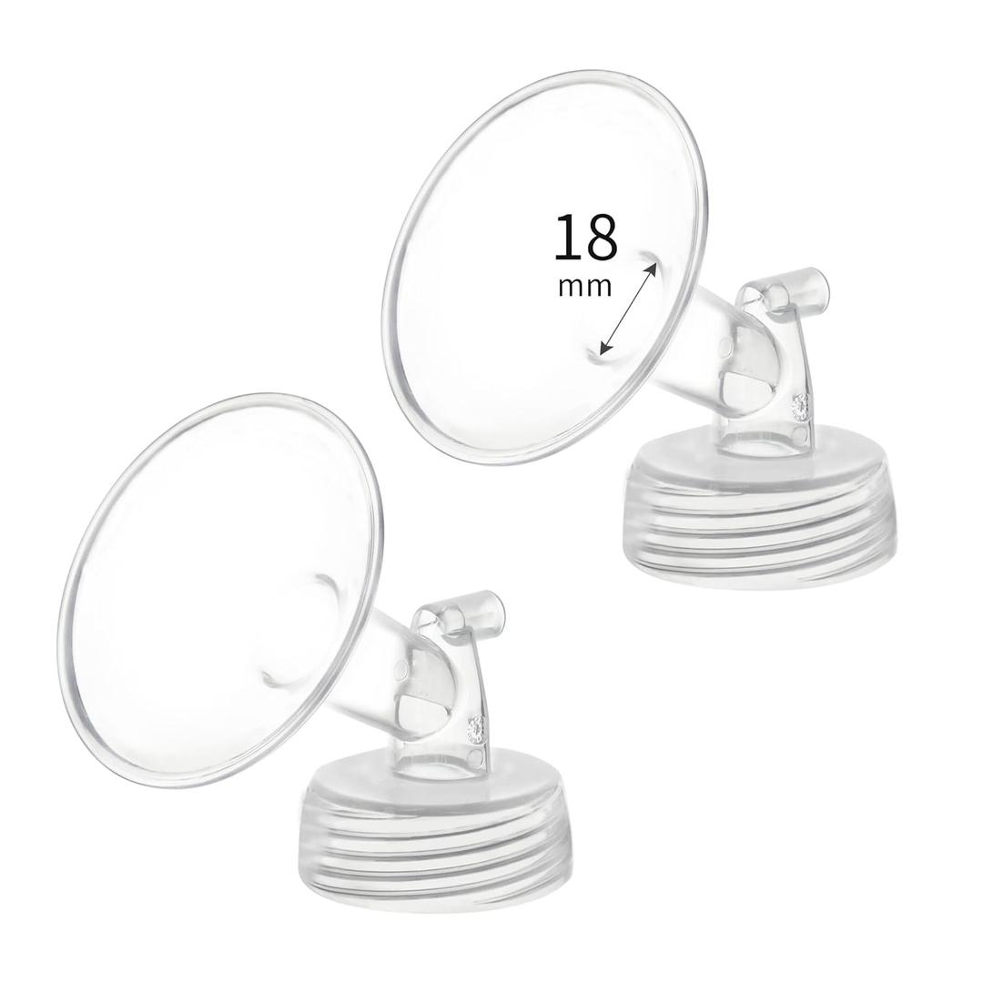 18mm Flange and Duckbill Valve Compatible with Spectra S1 S2 9 Plus Breastpump Replacement to Spectra Pump Parts, Not Original, Replace Spectra Accessories.