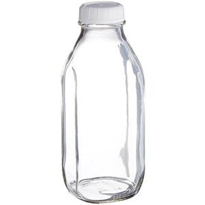 Libbey Glass Milk Bottle with Lid - 33.5 oz