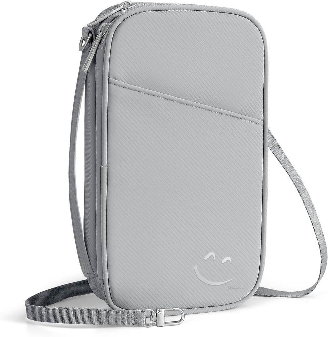 Travelkin 2-in-1 Passport Holder & Travel Organizer for Family with RFID Blocking, Multiple Passport Wallet for Men Women, Travel document holder for Credit Cards, Cash, and Electronic Essentials (3-Interstellar Grey)