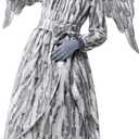 Spooktacular Creations Girls Angel Costume, Kids Halloween Sculpture Statue Pattern Costume, Fallen Angel Dress for Cosplay (Medium(7-8 yrs))