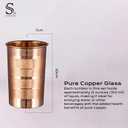 Pure Copper Glass for Drinking Water Tumbler Copper Cup Set for Ayurveda Health Benefits 312 ml (11 oz) Each (SET OF 4)