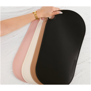 Durable Silicone Vanity Makeup Mat - Heat Resistant, Portable, and Protective | Perfect for Travel and Daily Vanity Surface Protection ( Pink)