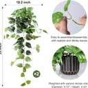 Fake Plants 2 Pcs Faux Pothos Plants Potted Indoor Artificial Hanging Plants Realistic Fake Greenery Table Desk Bathroom Office Bedroom Living Room Shelf Modern Farmhouse Decor Outdoor